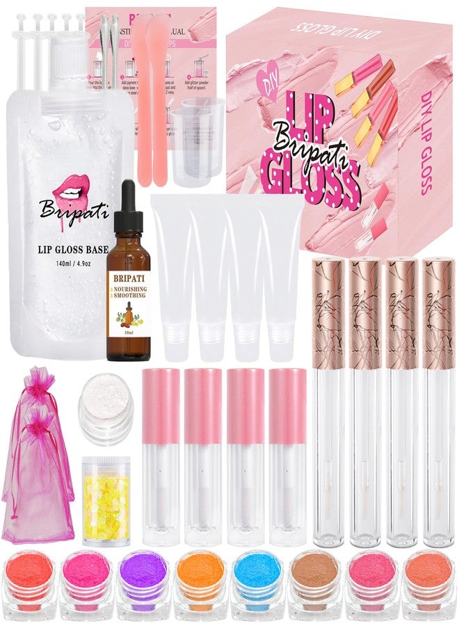 BRIPATI DIY Lip Gloss Making Kit, DIY Lip Glosses Set to Make Your Own Lip Stick, Fun Craft Makeup Lipglosses, All-Inclusive Moisturizing Handmade Lip Glaze Supplies Set for Beginner Women Girls - Image 1